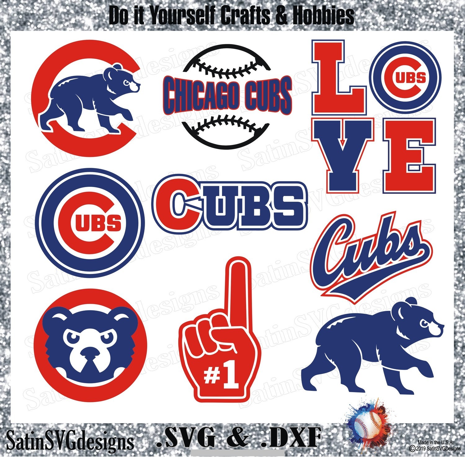 Download Chicago Cubs Baseball Set Design SVG Files, Cricut ...