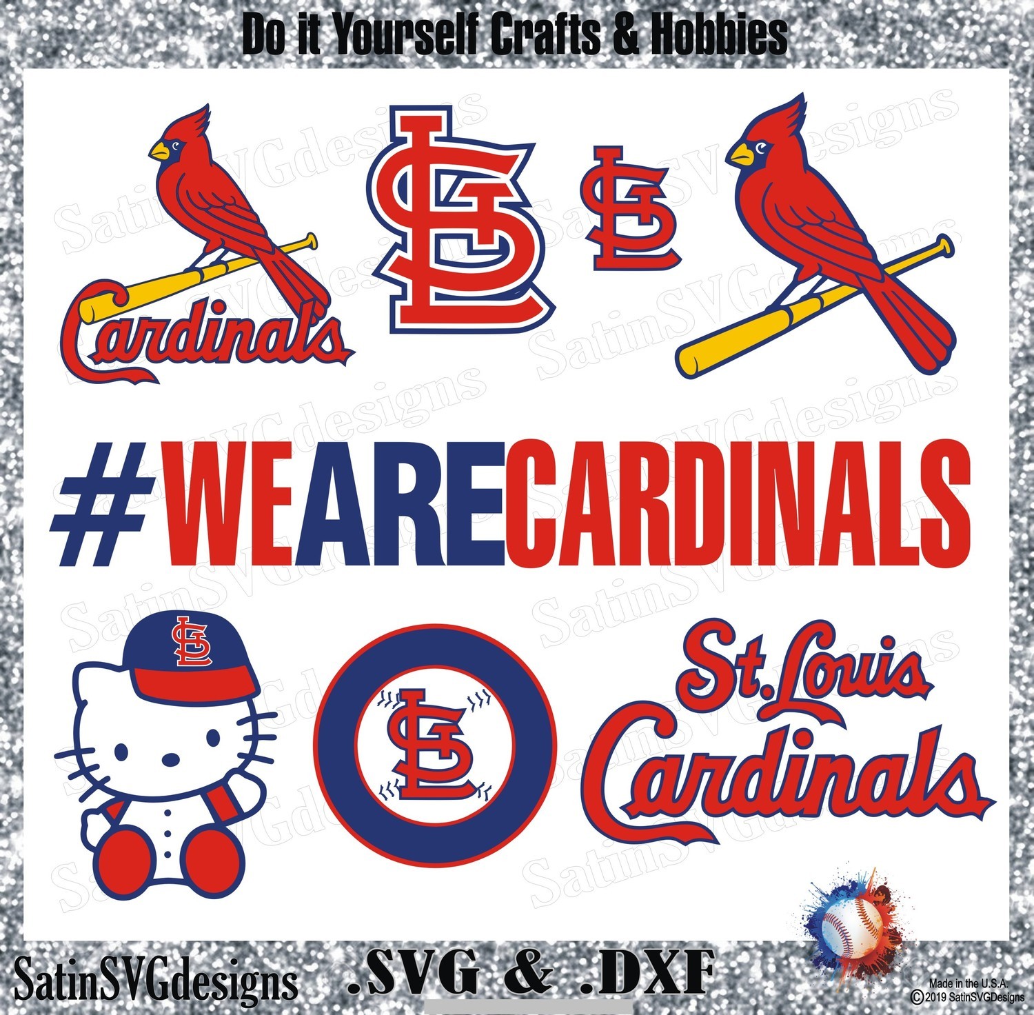 Download St, Louis Cardinals Baseball Set Design SVG Files, Cricut ...