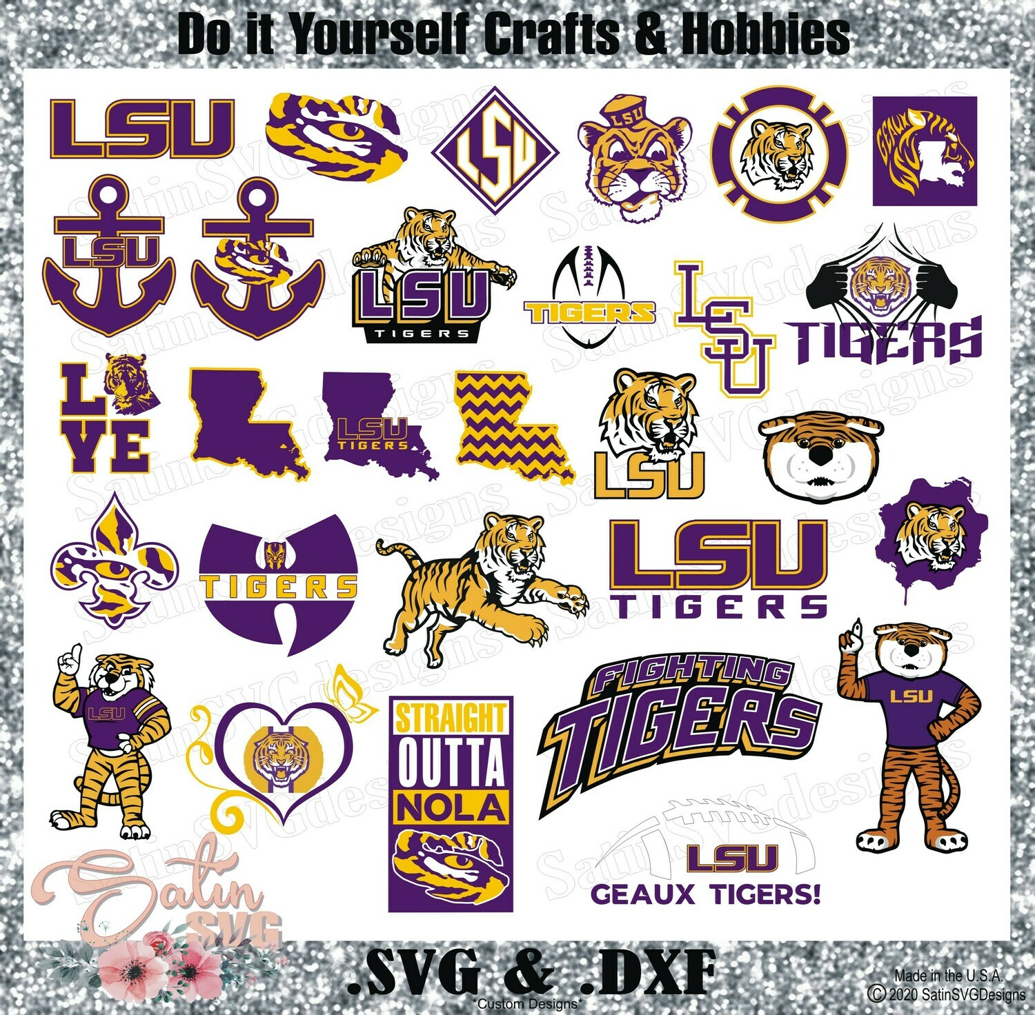 Download LSU Tigers Louisiana State University NEW Design SVG Files, Cricut, Silhouette Studio, Digital ...