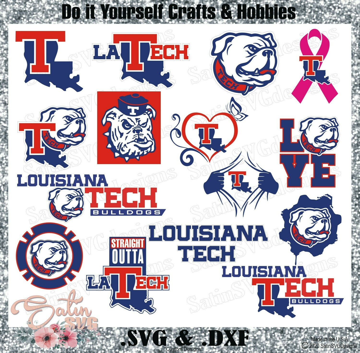 Download LA Tech Bulldogs, Louisiana Tech University NEW Custom Designs. SVG Files, Cricut, Silhouette ...