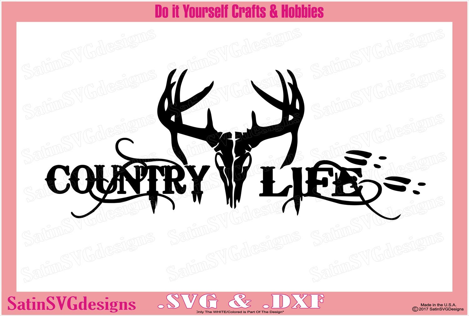 Download Country Life Deer Skull Design SVG Files, Cricut, Silhouette Studio, Digital Cut Files