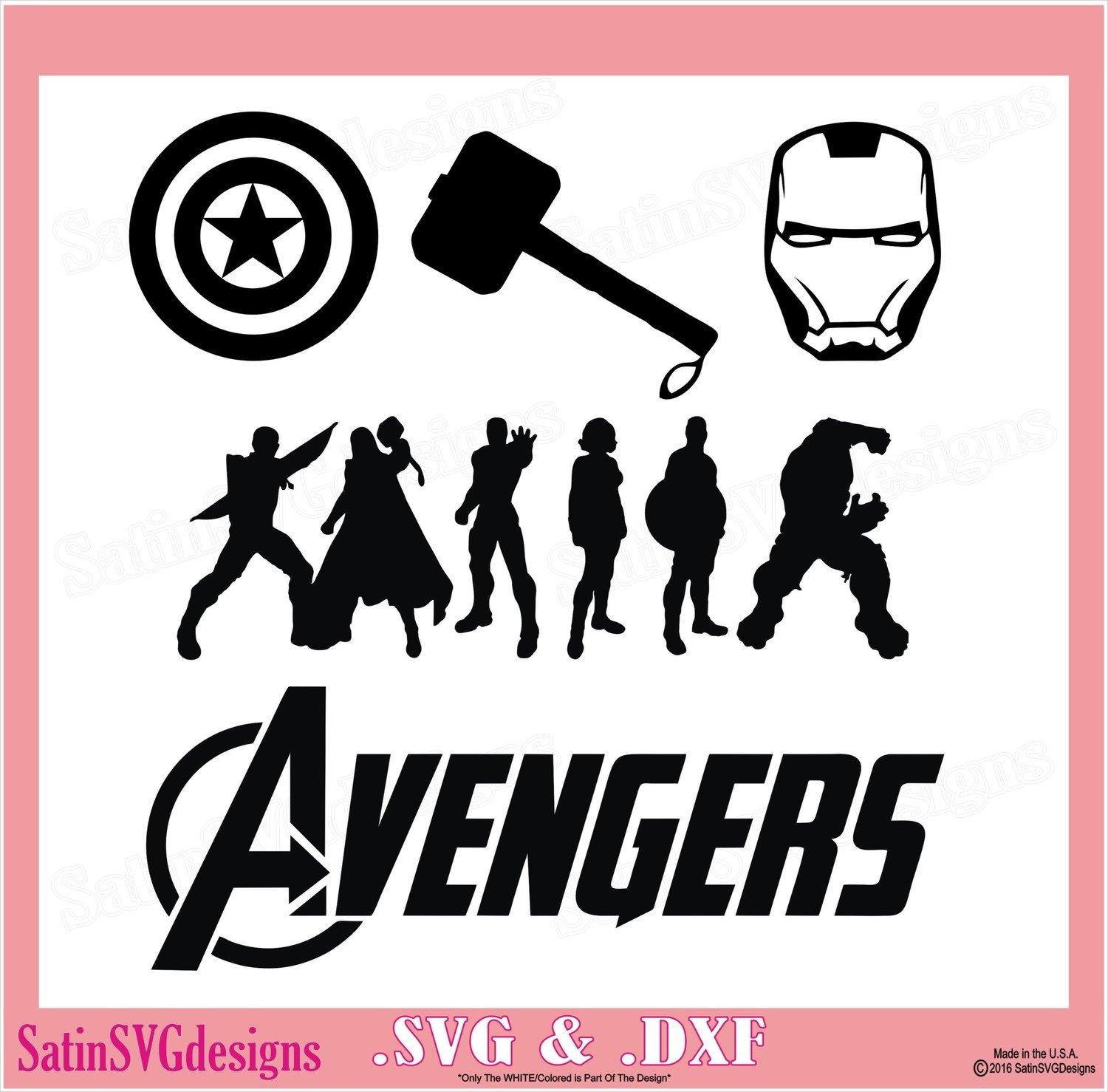 Avengers Hero Set Design SVG Files, Cricut, Silhouette Studio, Digital Cut Files