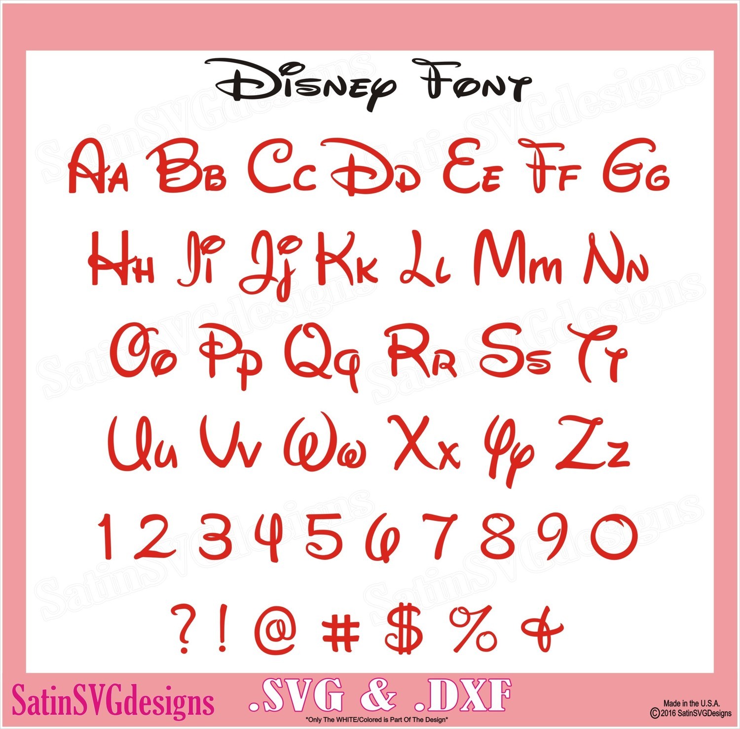 Download Disney Font Waltography Design SVG Files, Cricut, Silhouette Studio, Digital Cut Files