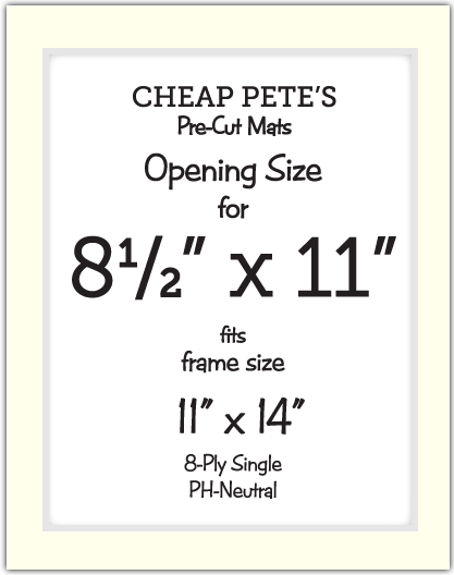 8 5x11 Opening For 11x14 Frame 8 Ply Mat Pack