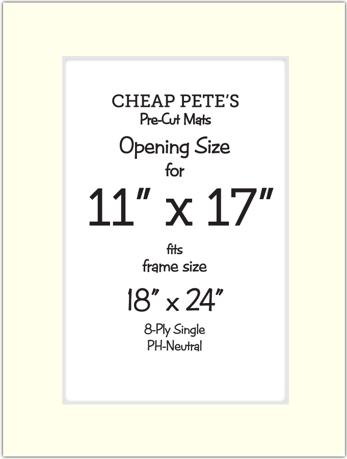 11x17 Opening For 18x24 Frame 8 Ply Mat Pack