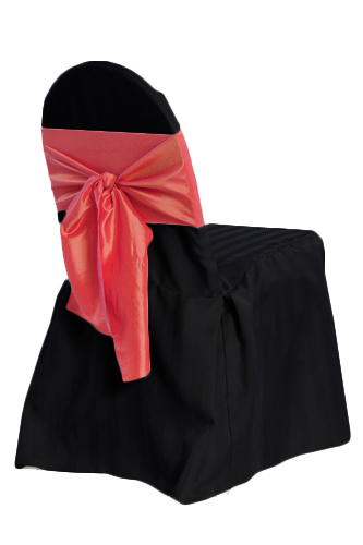 Black Banquet Chair Cover - Satin Stripe Black Banquet Chair Cover - Satin Stripe