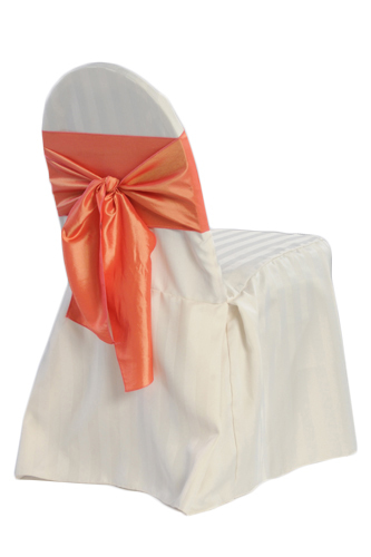 Ivory Banquet Chair Covers - Satin Stripe Ivory Banquet Chair Covers - Satin Stripe