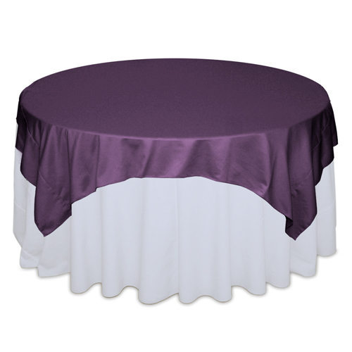 Wisteria Plum Matte Satin Table Overlay Rental Wisteria Plum Matte Satin Overlay Rental