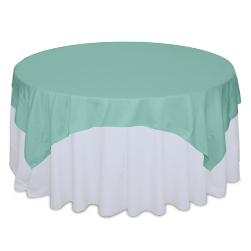 Aqua Matte Satin Table Overlay Rental Aqua Matte Satin Overlay Rental