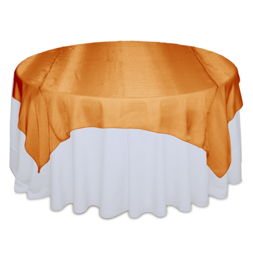 Orange Sheer Table Overlay Rental Orange Sheer Overlay Rental