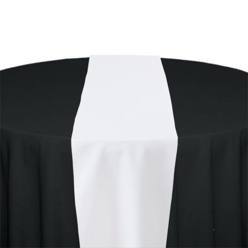 White Solid Polyester Table Runner Rental White Solid Polyester Table Runner Rental