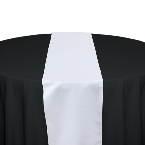 White Satin Table Runner Rental White Polyester Satin Table Runner Rental