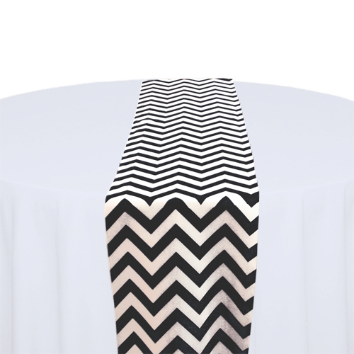 Black & White Chevron Table Runner Rental Black & White Chevron Table Runner Rental