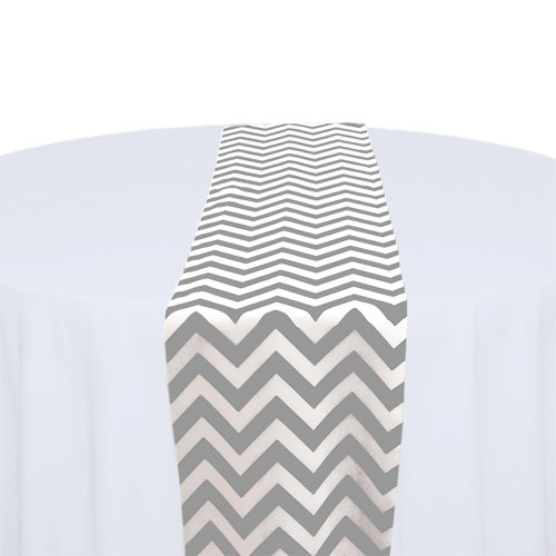 Grey & White Chevron Table Runner Rental Grey & White Chevron Table Runner Rental
