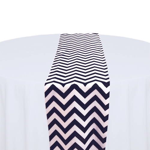 Navy & White Chevron Table Runner Rental Navy & White Chevron Table Runner Rental