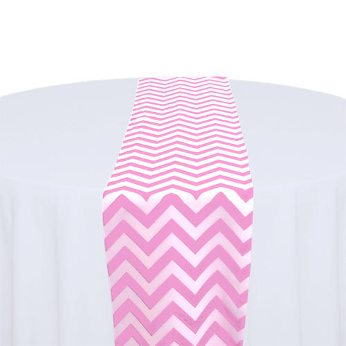 Pink & White Chevron Table Runner Rental Pink & White Chevron Table Runner Rental