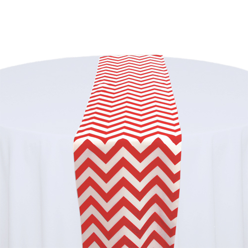 Red & White Chevron Table Runner Rental Red & White Chevron Table Runner Rental