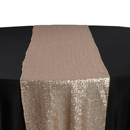 Champagne Sequin Table Runner Rental Champagne Glitz Table Runner Rental
