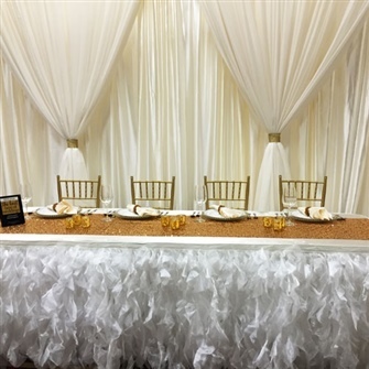 Ivory Organza Tutu Table Skirting Rental Ivory Organza Tutu Table Skirting Rental