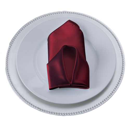 Burgundy Napkins Burgundy Polyester Satin Napkin Rental