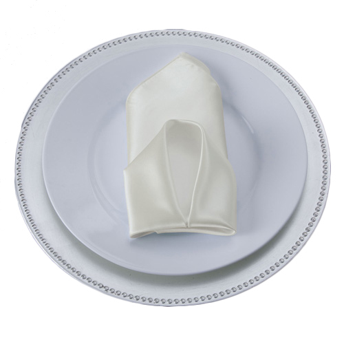 Ivory Napkins Ivory Polyester Satin Napkin Rental