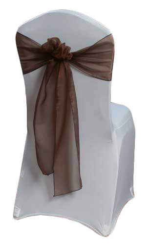 Chocolate Organza Sheer Sash Chocolate Organza Sheer Sash Rental