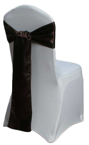 Brown Satin Chair Sash Rental Brown Polyester Satin Chair Sash Rental