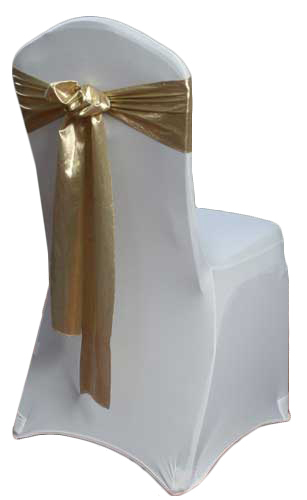 Gold Lamé Chair Sash Rental Gold Lamé Chair Sash Rental