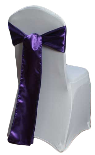 Purple Satin Chair Sashes Purple Polyester Satin Sash Rental