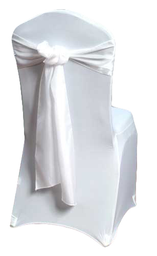 White Organza Satin Chair Sash Rental White Organza Satin Chair Sash Rental