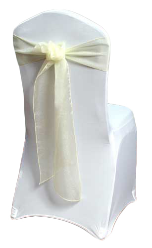Yellow Organza Sheer Chair Sashes Yellow Organza Sheer Sash Rental