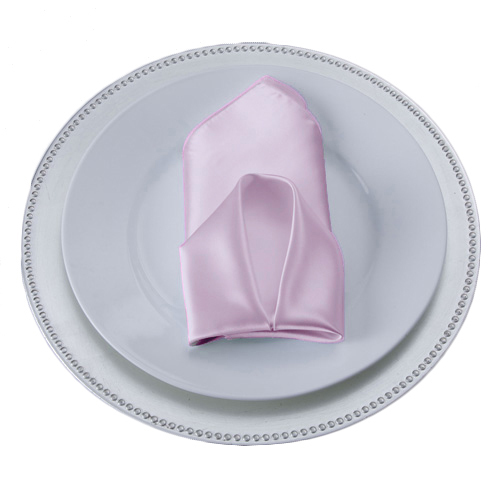 Pink Napkins Pink Polyester Satin Napkin Rental