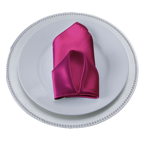 Hot Pink Napkins Hot Pink Polyester Satin Napkin Rental