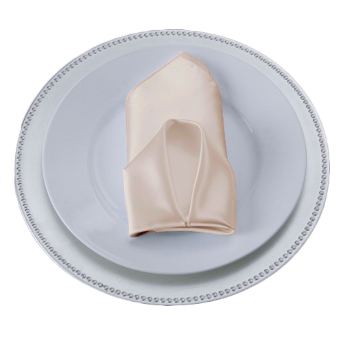Peach Napkins Peach Polyester Satin Napkin Rental