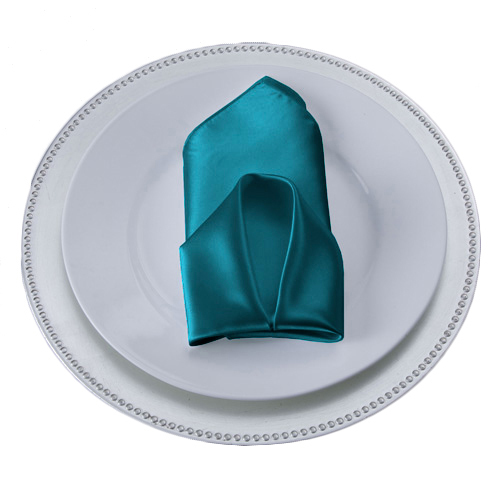 Teal Napkins Teal Polyester Satin Napkin Rental
