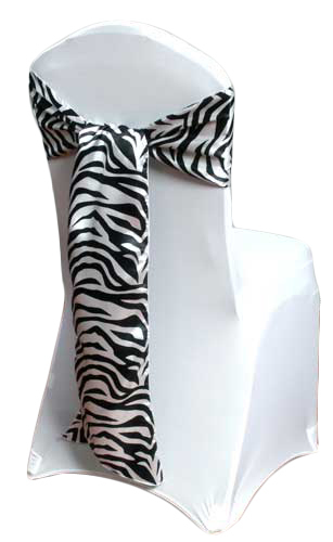 Zebra Print Chair Sash Zebra Chair Sash Rental