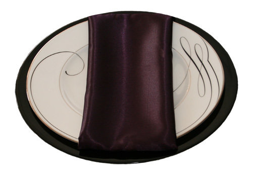 Plum Napkins Plum Polyester Satin Napkin Rental