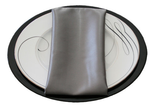 Silver Napkins Silver Polyester Satin Napkin Rental