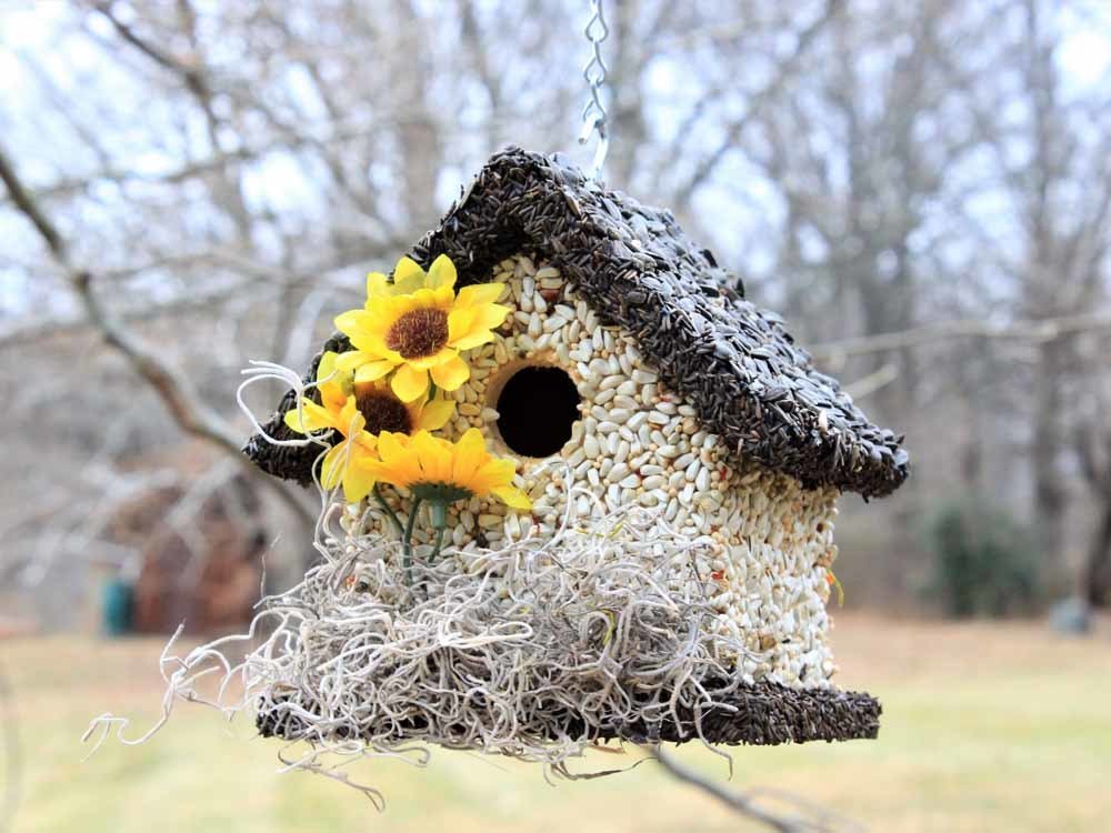 Edible Bird Feeder Dark Roof Short Birdhouse