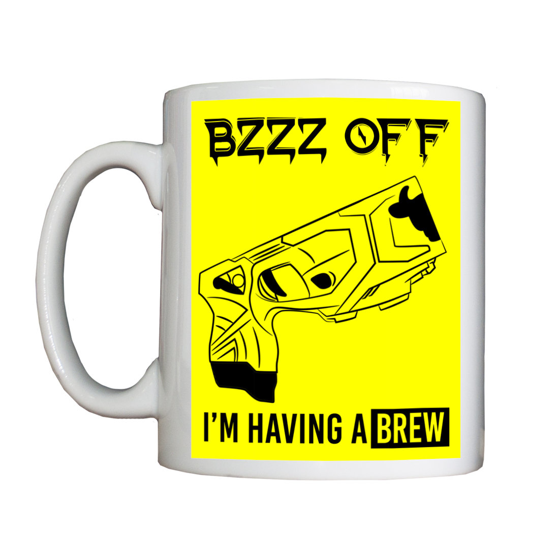 Personalised "Bzzz Off" Drinking Vessel + Free X2 Pin Badge BzzzOffVesselTASER