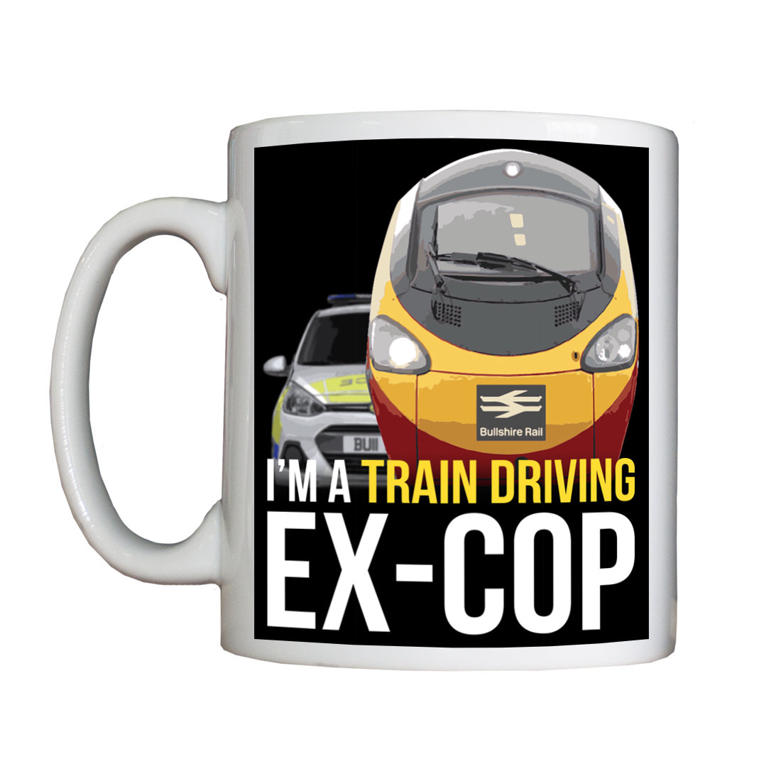 Personalised 'Train Driving Ex-Cop' Drinking Vessel ExCopTrainDriverVessel