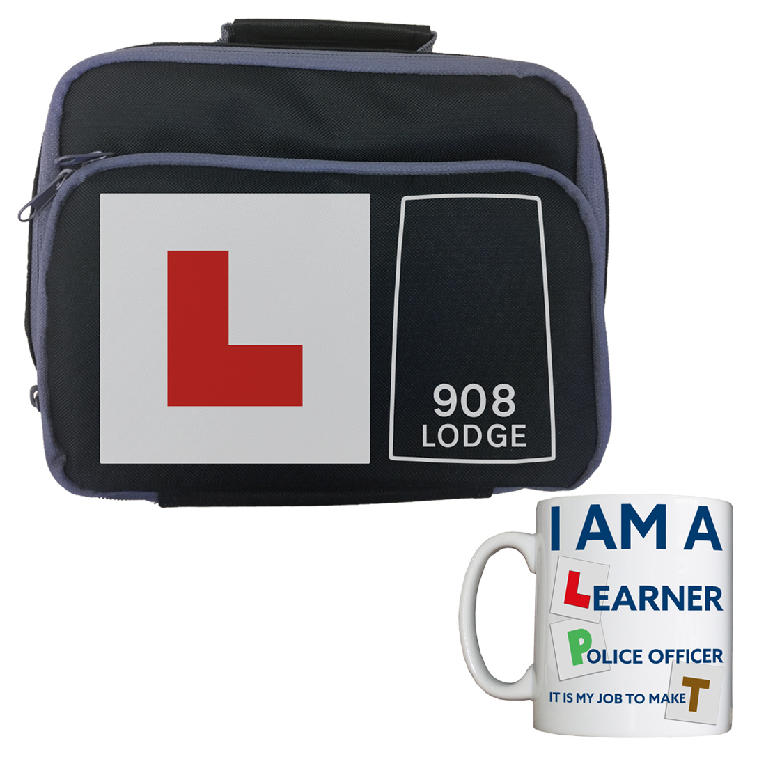 Personalised 'Learner Police Officer' Lunch Bag/Mug Combo LearnerCOMBO