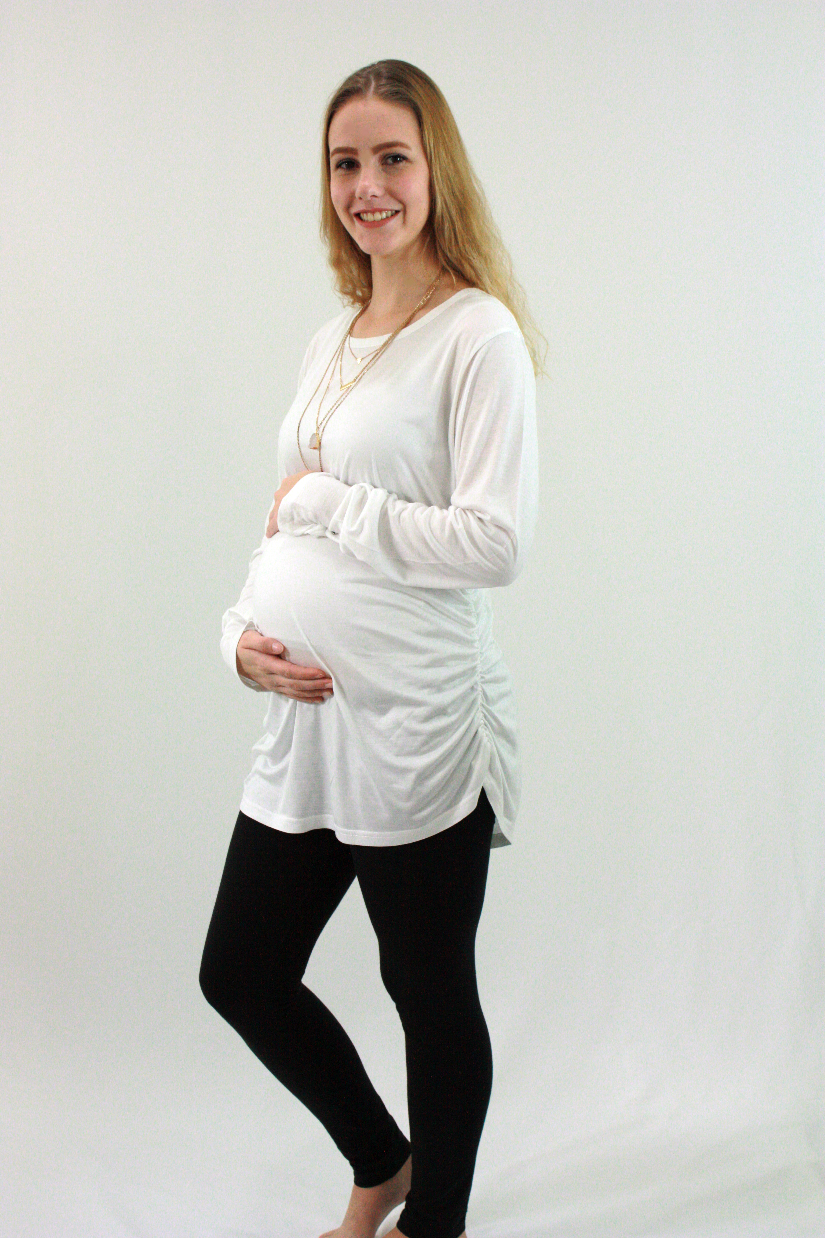 Cute white maternity top