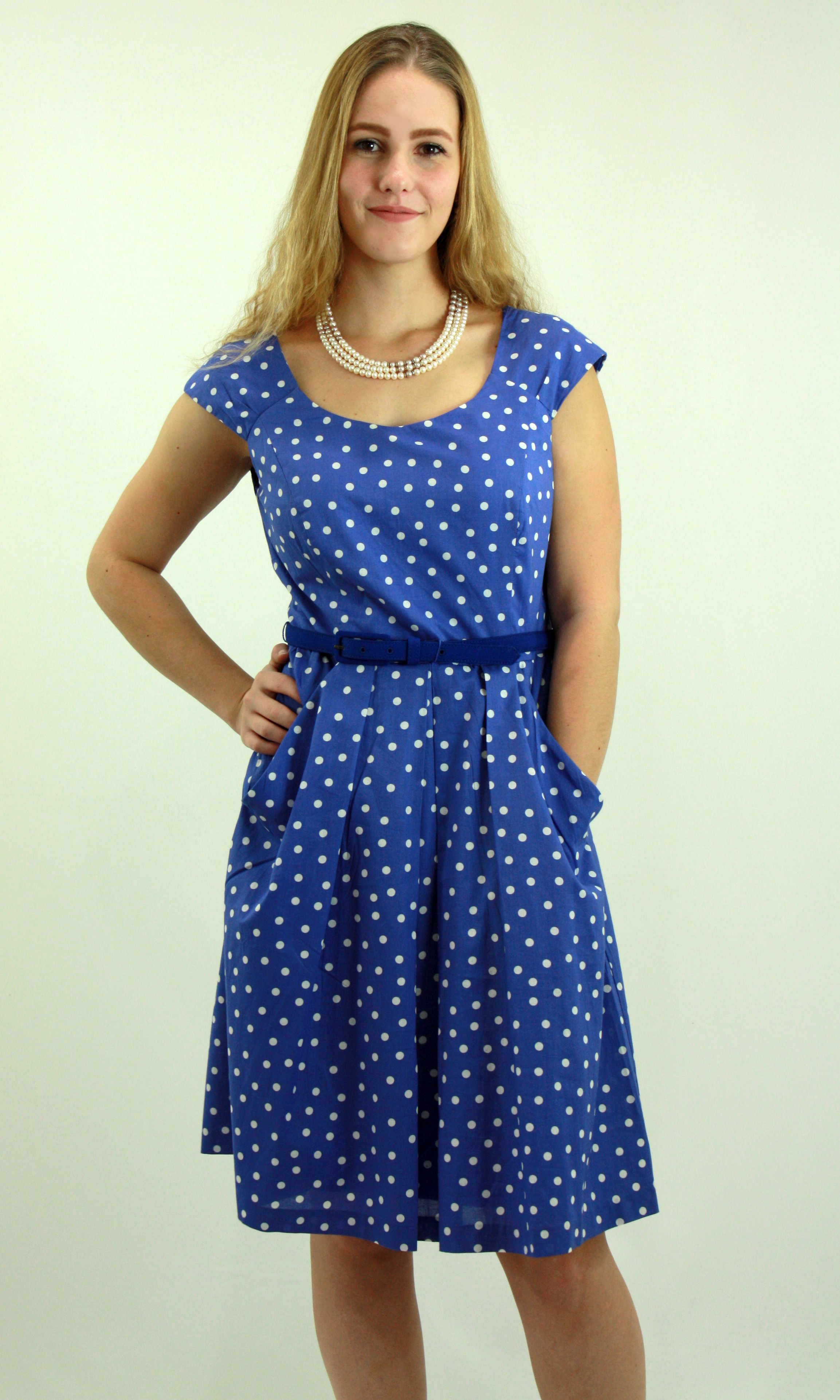 Blue polka dot dress