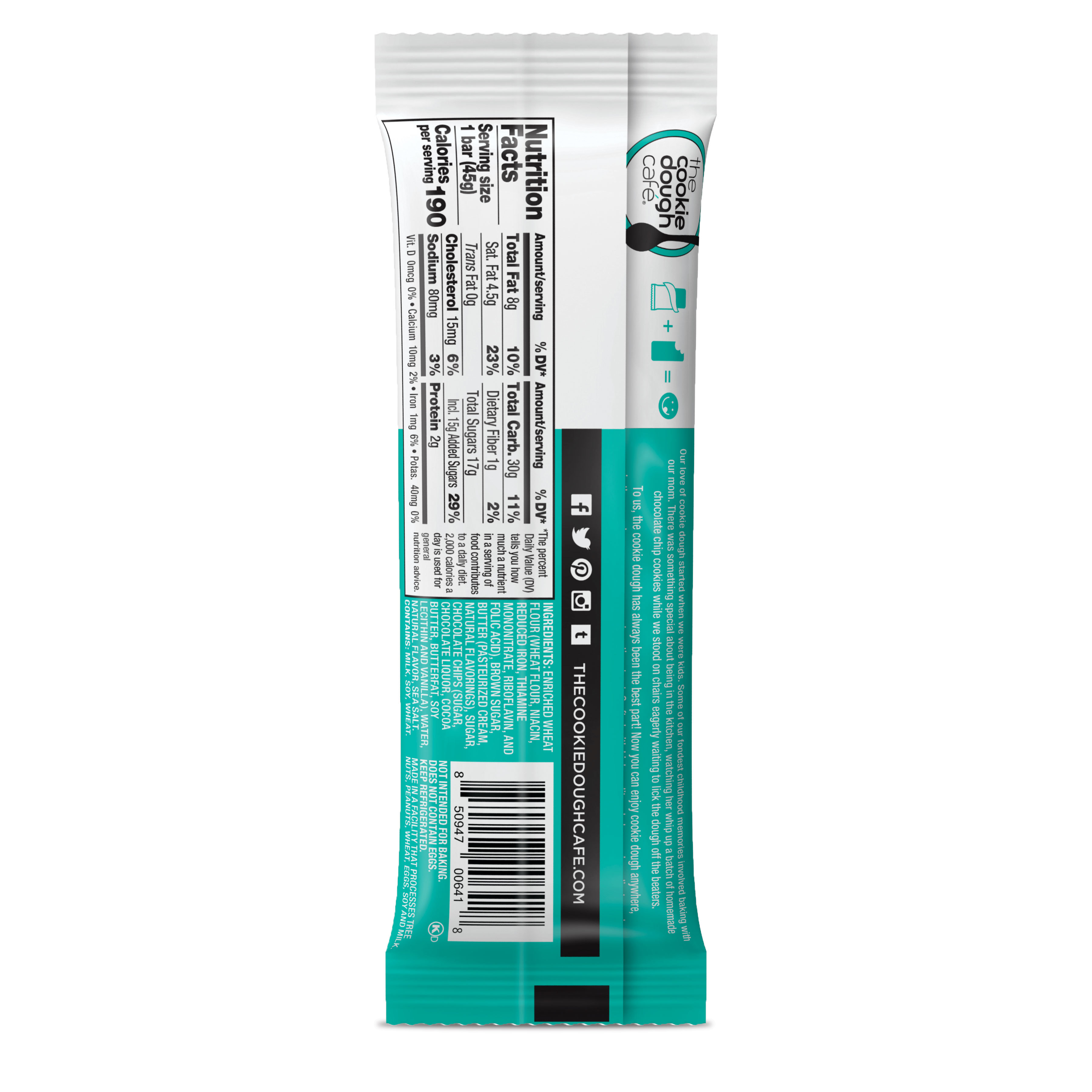 Chocolate Chip Cookie Dough Bars 16 Pack (1.6 oz each)