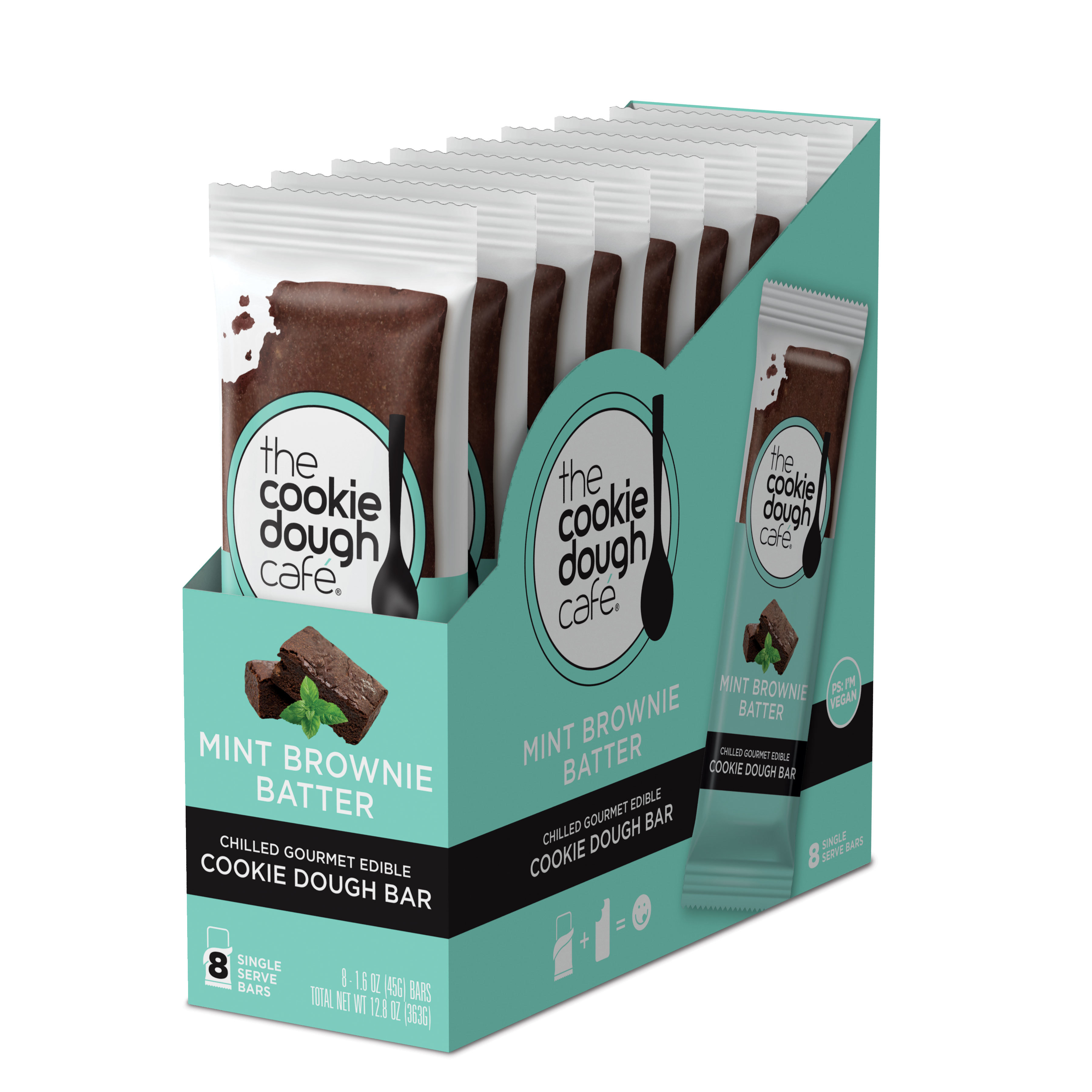Mint Brownie Batter Cookie Dough Bars 16 Pack (1.6 oz each)