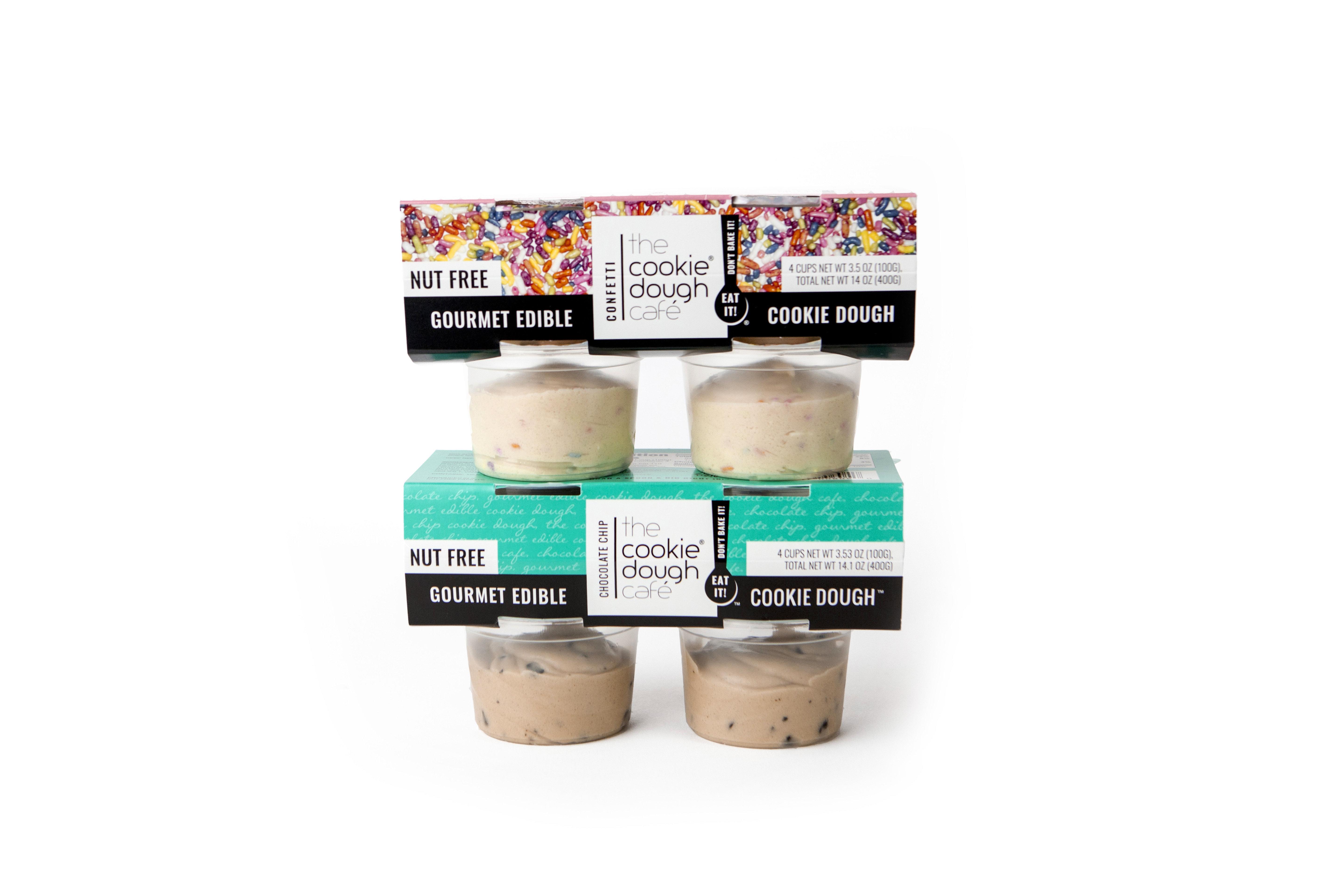 Mini's Promo - Edible Cookie Dough (3-Pack) 4 mini Confetti cups or 4 mini Chocolate Chip cups & two pints of your choice! 3101
