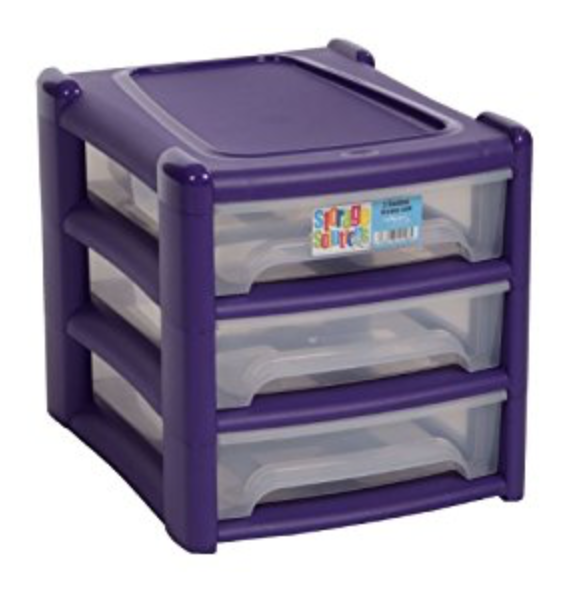 Shallow 3 Draw Unit Purple Home Goods