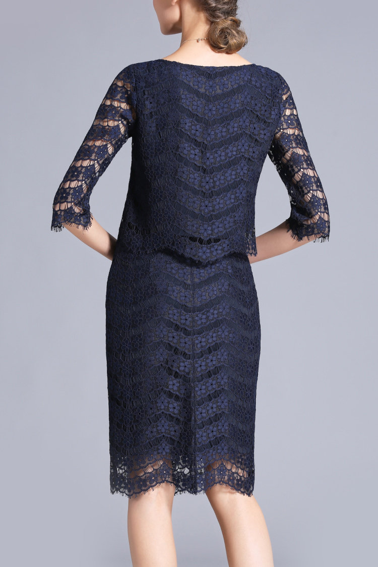 divine destiny navy blue lace midi dress