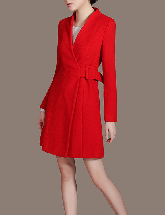 red long one piece dress